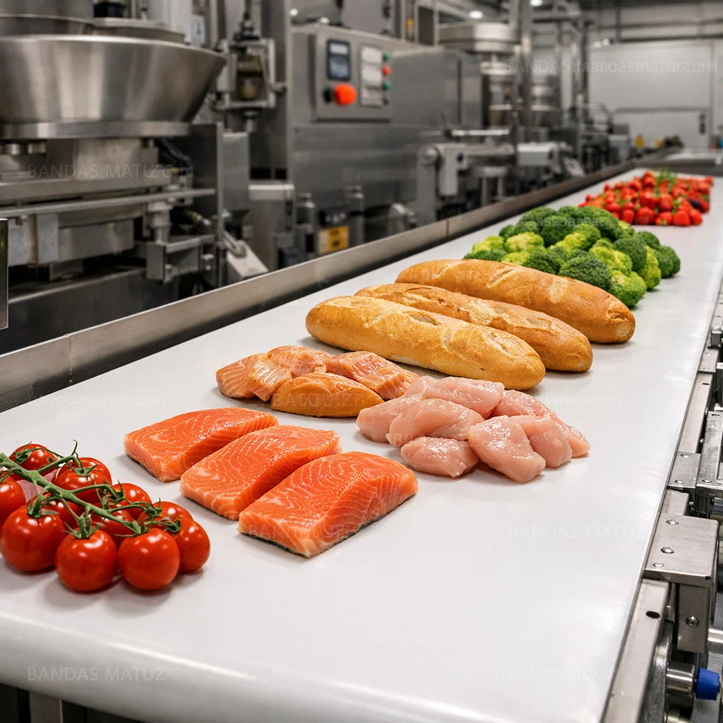 Bandas transportadoras de PVC para alimentos en España